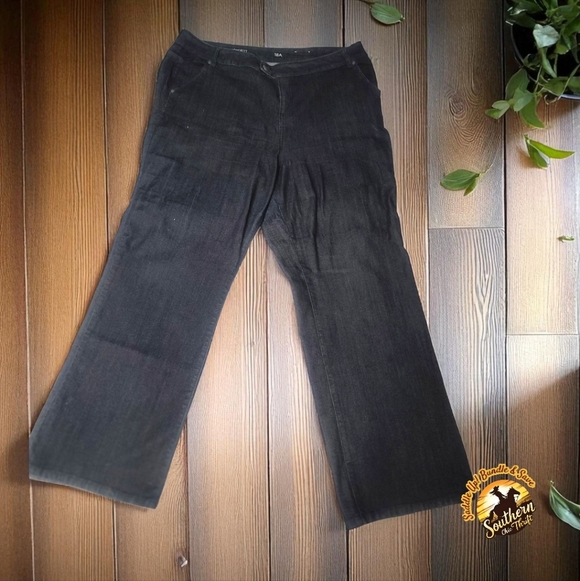 AVENUE DENIM - 18A Blue / Black Straight Jeans Classic Style - Picture 4 of 12